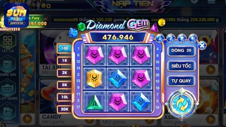 Giao diện & cơ chế hoạt động của Diamond GEM Sumvip