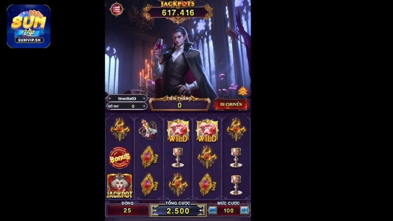Giao diện và cách chơi slot VAMPIRE