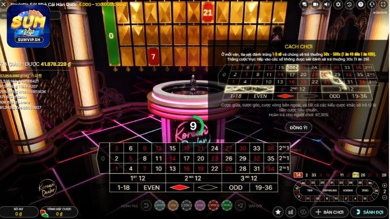 Luật chơi Roulette tại Sumvip cơ bản