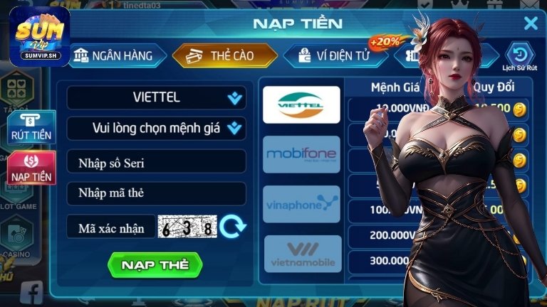 Nạp tiền qua thẻ cào