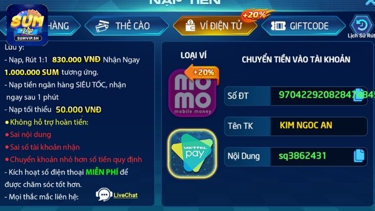 Ưu điểm phương thức thanh toán tại Sumvip